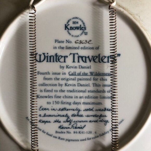 Bradford Exchange collectible decorative plate - Winter Travelers - Picture 2 of 2